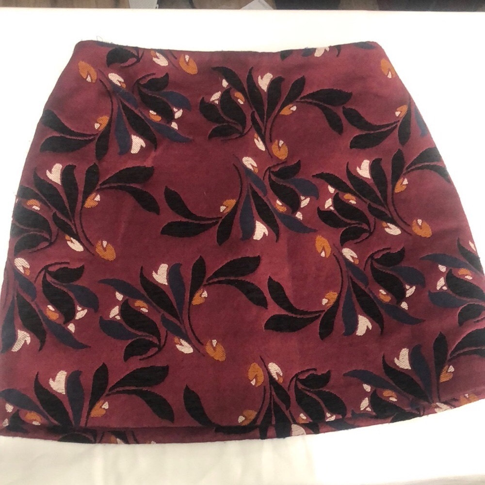 Ann Taylor Red and Black A-line Mini Skirt